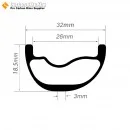 290g Ultralight 29er Carbon 32x18.5mm inner Width 26mm Tubeless Hookless Asymmetric MTB Rim