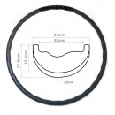 Llantas de carbono de 325 g 29er onduladas 37x21,5 mm de ancho interno 30 mm sin cámara y sin gancho asimétricas para MTB. Ruedas para bicicletas eléctricas