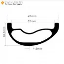 360g Ultralight 29er Carbon 42x18.5mm inner Width 35mm Tubeless Hookless Asymmetric MTB Rim