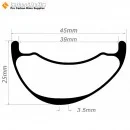 29er Carbon 45x25mm inner Width 39mm Tubeless Hookless Asymmetric MTB Rim,E-Bike Rims