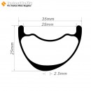 300g/320g ultraligero 27.5er / 29er carbono 35x25mm ancho interior 29mm sin cámara Hookless asimétrico llanta MTB, llanta para E-Bike