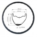Llantas de carbono ligeras de 290 g 29er XC onduladas 29x23,5 mm de ancho interno 24 mm sin cámara y sin gancho asimétricas para MTB. Ruedas para bicicletas eléctricas.