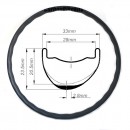 Llantas de carbono ligeras de 320 g 29er XC onduladas 33x23,5 mm de ancho interno 24 mm sin cámara y sin gancho asimétricas para MTB. Ruedas para bicicletas eléctricas.