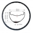 Llantas de carbono ligeras de 335 g 29er XC onduladas 35x23,5 mm de ancho interno 24 mm sin cámara y sin gancho asimétricas para MTB. Ruedas para bicicletas eléctricas.