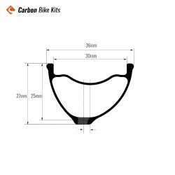 29er Ultra-Light Carbon MTB Rim 245g | 30mm Internal Wide Toray T1000 Molded Spoke Hole XC Race