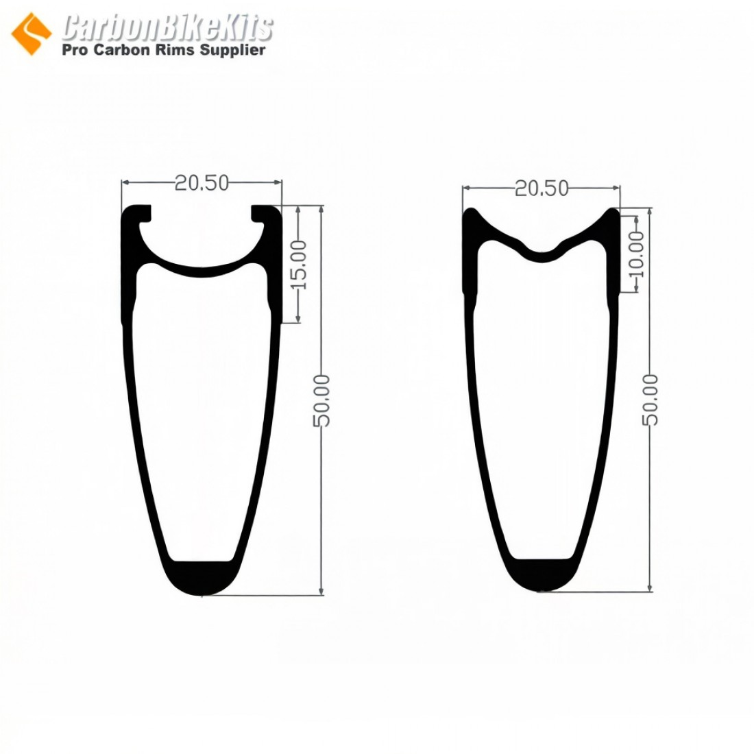 700C 50x20.5mm Clincher / Tubular Road Bike Rims|CarbonBikeKits(CBK)