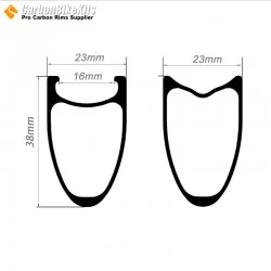 700C 38x23mm Clincher / Tubular Road Bike Rim