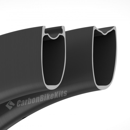 700C 45x25mm Asymmetric Tubeless / Tubular Road Bike Rim 700C 45x25mm Asymmetric Tubeless / Tubular Road Bike Rim