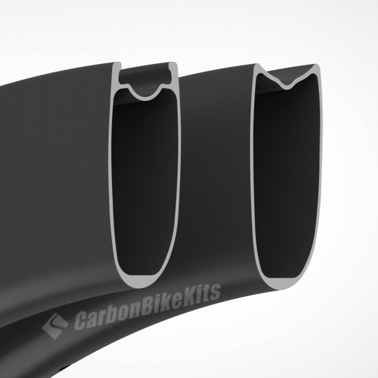 700C 55x25mm Asymmetric Tubeless / Tubular Road Bike Rim 700C 55x25mm Asymmetric Tubeless / Tubular Road Bike Rim