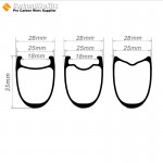 700C 35x25mm Jantes pour Vélo de Route Tubeless à Pneus / Boyaux