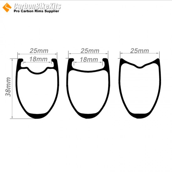 Aros para Bicicleta de Carretera 700C 38x25mm Clincher / Tubular Aros para Bicicleta de Carretera 700C 38x25mm Clincher / Tubular