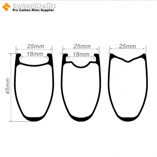 Aros para Bicicleta de Carretera 700C 45x25mm Clincher / Tubular Aros para Bicicleta de Carretera 700C 45x25mm Clincher / Tubular