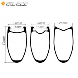 700C 50x25mm Clincher  / Tubular Road Bike Rims