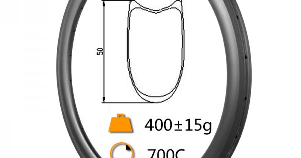 700C 50x25mm Clincher / Tubeless / Tubular Road Bike Rims ...