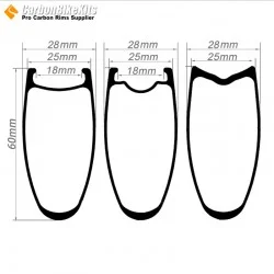 700C 60x25mm Clincher / Tubular Road Bike Rims