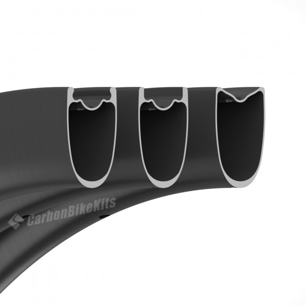340g Ultra-leggero 700C 38x26mm Tubeless Hookless / Tubolare Ruota da Strada