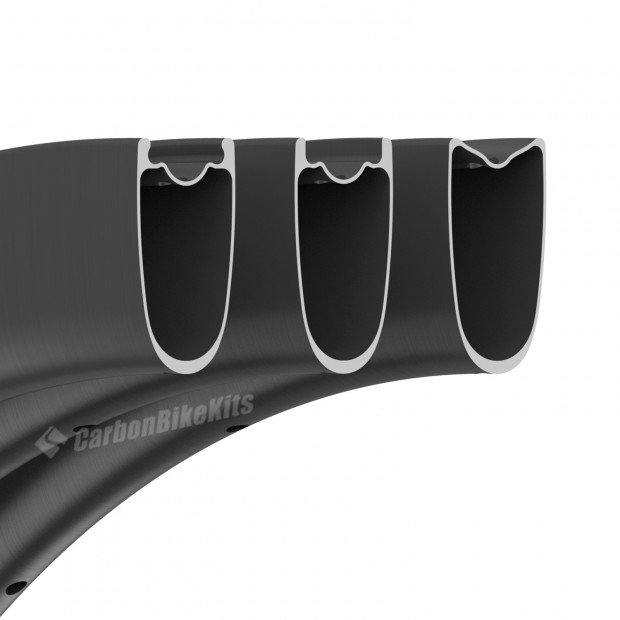 380g Ultra-leggero 700C 45x26mm Tubeless Hookless / Tubolare Ruota da Strada 380g Ultra-leggero 700C 45x26mm Tubeless Hookless / Tubolare Ruota da Strada