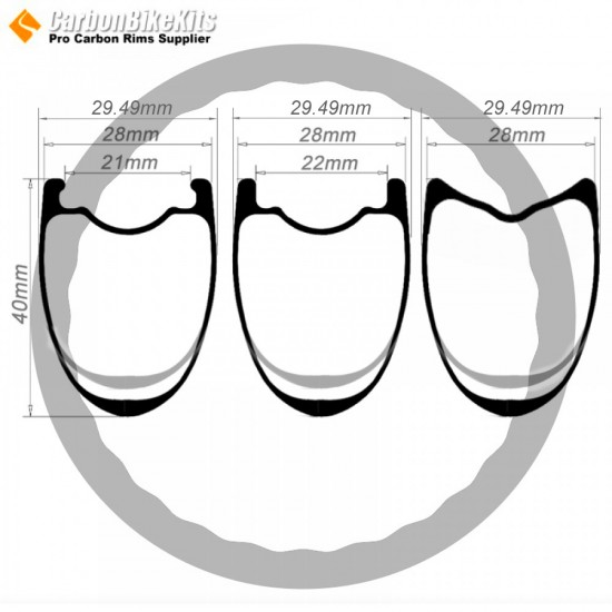 Llantas de carretera de carbono de 360±15g ultraligera, forma de onda, 700C 40x28mm, sin cámara con gancho/sin gancho/tubular Llantas de carretera de carbono de 360±15g ultraligera, forma de onda, 700C 40x28mm, sin cámara con gancho/sin gancho/tubular