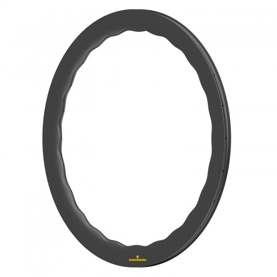 Llantas de carretera de carbono, forma de onda, 700C 68x28mm, sin cámara con gancho/sin gancho/tubular