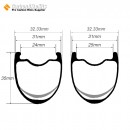 325g Ultra-ligero 700C 35x31mm Aro de Carbono con Forma Ondulada Tubeless para Rueda de Gravel / CX