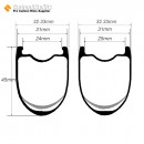 365g Ultra-ligero 700C 45x31mm Aro de Carbono con Forma Ondulada Tubeless para Rueda de Gravel / CX