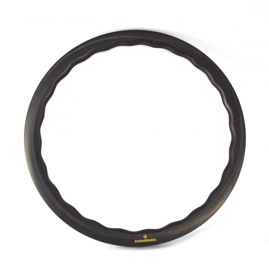 365g Ultraleicht 700C 45x31mm Wellenform Carbon Tubeless Gravel / CX Felge