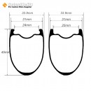 365g Ultralight 700C 45x31mm Symmetric Carbon Tubeless Gravel / CX Rim Big Hole Center Distance