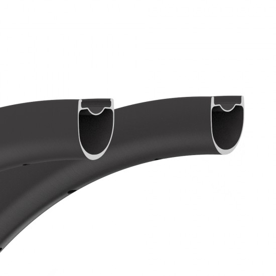 320g Ultra-ligero 700C 35x32mm Aro de Carbono Asimétrico Tubeless para Rueda de Gravel / CX 320g Ultra-ligero 700C 35x32mm Aro de Carbono Asimétrico Tubeless para Rueda de Gravel / CX