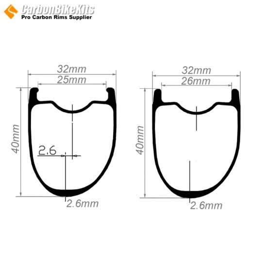 345g Ultraligero 700C 40x32mm Llantas de carbono asimétricas Tubeless Gravel / CX 345g Ultraligero 700C 40x32mm Llantas de carbono asimétricas Tubeless Gravel / CX