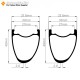 700C 40x33mm Asymmetrische Carbon Tubeless Gravel / CX Felge