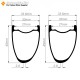700C 45x33mm Asymmetric Carbon Tubeless Gravel / CX Wheels Rim 700C 45x33mm Asymmetric Carbon Tubeless Gravel / CX Wheels Rim