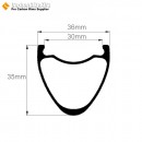 700C 35x36mm Symmetric Carbon Tubeless Gravel / CX Wheels Rim