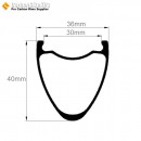 700C 40x36mm Symmetric Carbon Tubeless Gravel / CX Wheels Rim