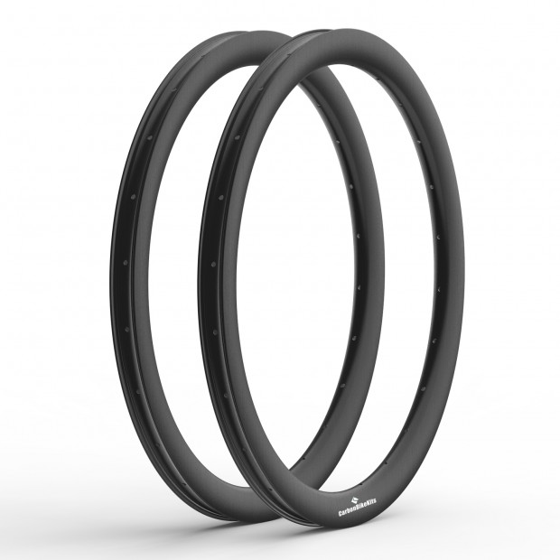 700C 45x36mm Ruota in Carbonio Asimmetrica Tubeless per Gravel / CX
