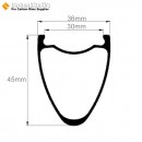700C 45x36mm Symmetric Carbon Tubeless Gravel / CX Wheels Rim