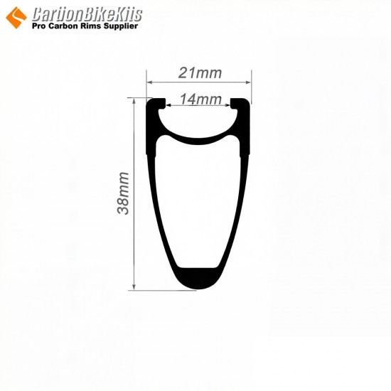 650C 38x21mm Clincher Carbon Road Bike Handbike Rim (571mm)