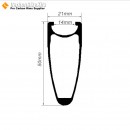 650C 50x21mm Llanta Clincher de Carbono para Bicicleta de Carretera Rueda para Handbike (571mm)