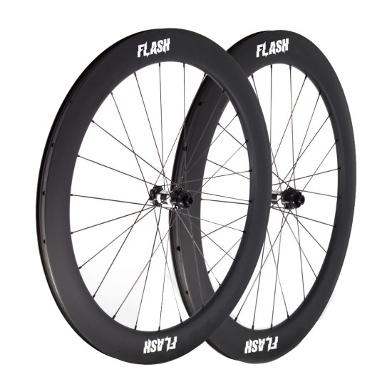 Ruedas de carbono para bicicleta de carretera 700C 60x26mm Tubeless Hookless / Tubular Freno de disco DT SWISS Hub
