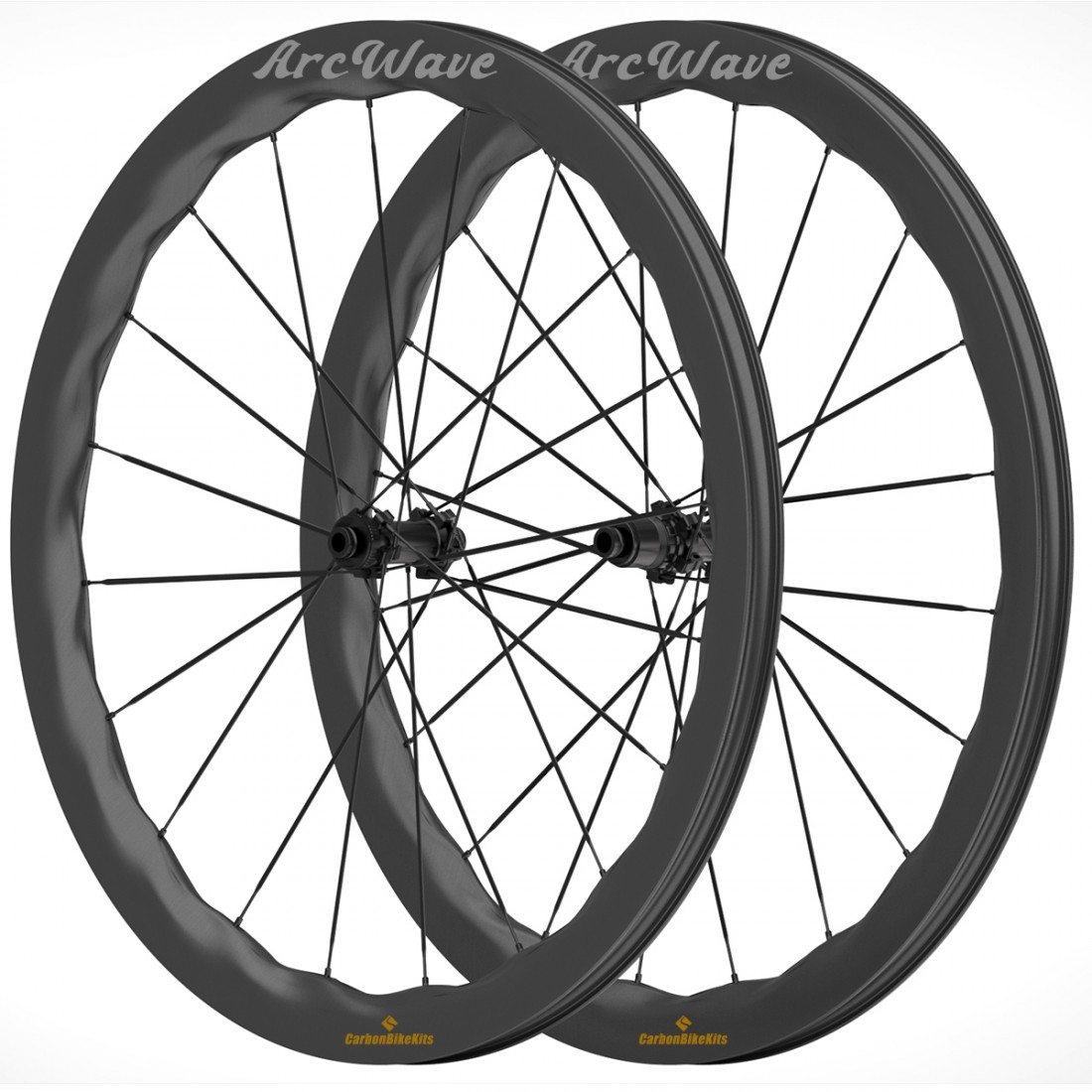 ArcWave 700C 47x32 Wave Carbon Gravel Wheel – Asymmetric Spoke Bed, 20H ...