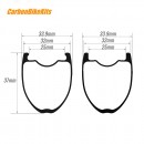 Llanta tubeless de carbono ArcX 700C ultraligera de 325g, 37x32mm, ancho interno de 25mm, estructura reforzada