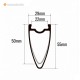 700C 29mm Forma de onda 3 radios Rueda tubeless 55mm de profundidad
