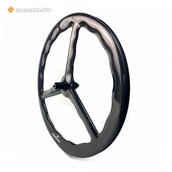 700C 29mm Forma de onda 3 radios Rueda tubeless 55mm de profundidad