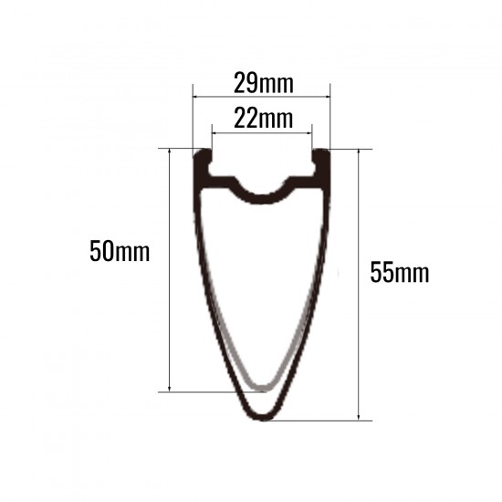 700C Wave Shape Tri Spokes Tubeless Wheel  29mm Width 55mm deepth