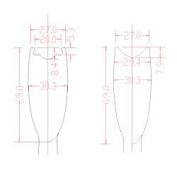700C 27mm Wide 3 Spokes Clincher / Tubular Wheel 700C 27mm Wide 3 Spokes Clincher / Tubular Wheel