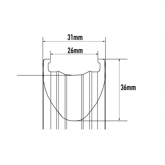 700C/29er Gravel XC 6 Spokes 31mm wdith Road Disc Brake Carbon Wheel