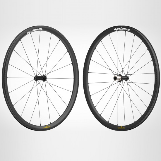 OPTIMVM™️ 1095g Ultraligero 700C 38x26mm Juego de ruedas para bicicleta de carretera con freno de llanta