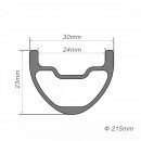 Aro de Carbono Tubeless 12 pulgadas 30x23mm