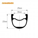 20 Zoll 406 mm 25×22 mm Tubeless-Carbonfelge mit Haken für BMX / Handbike