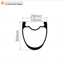 Aro de Carreras BMX en Fibra de Carbono 20×1-3/8″ 451mm Expert 30x26mm Tubeless Compatible Cubierta