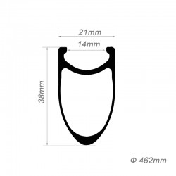 Aro de Carreras en Fibra de Carbono 20×1-1/8″ Junior/Mini 451mm 38x21mm Cubierta